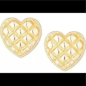 Charter Club GoldTone Textured Heart Stud Earrings